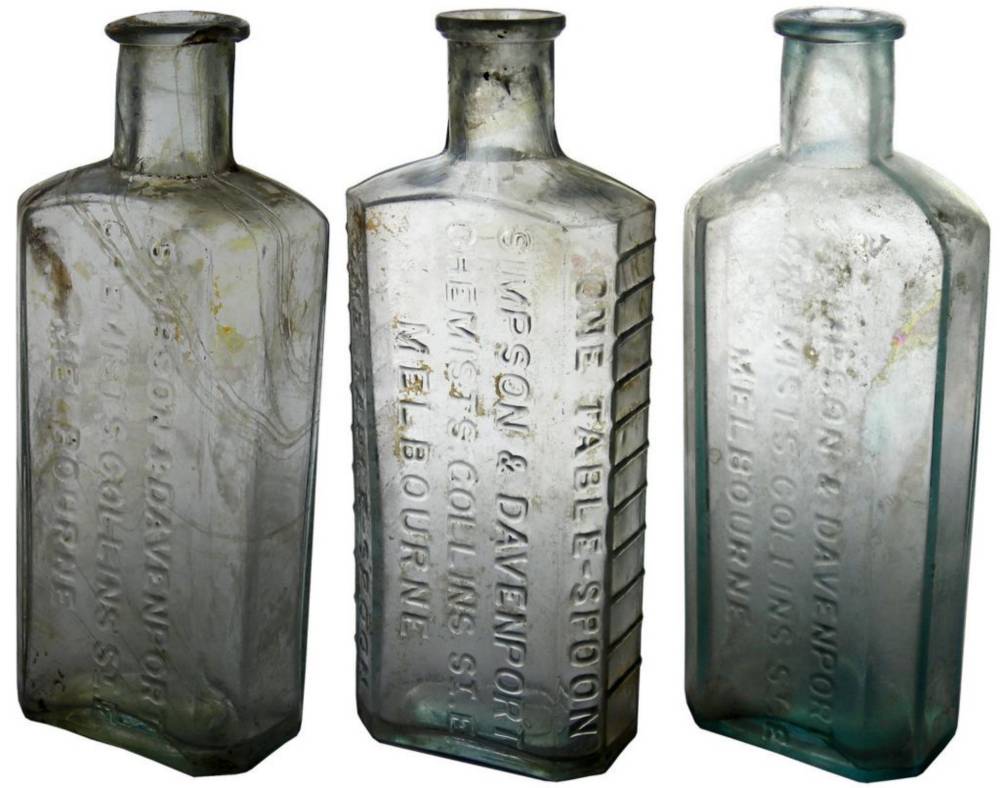 Simpson Davenport Melbourne Chemist Bottles