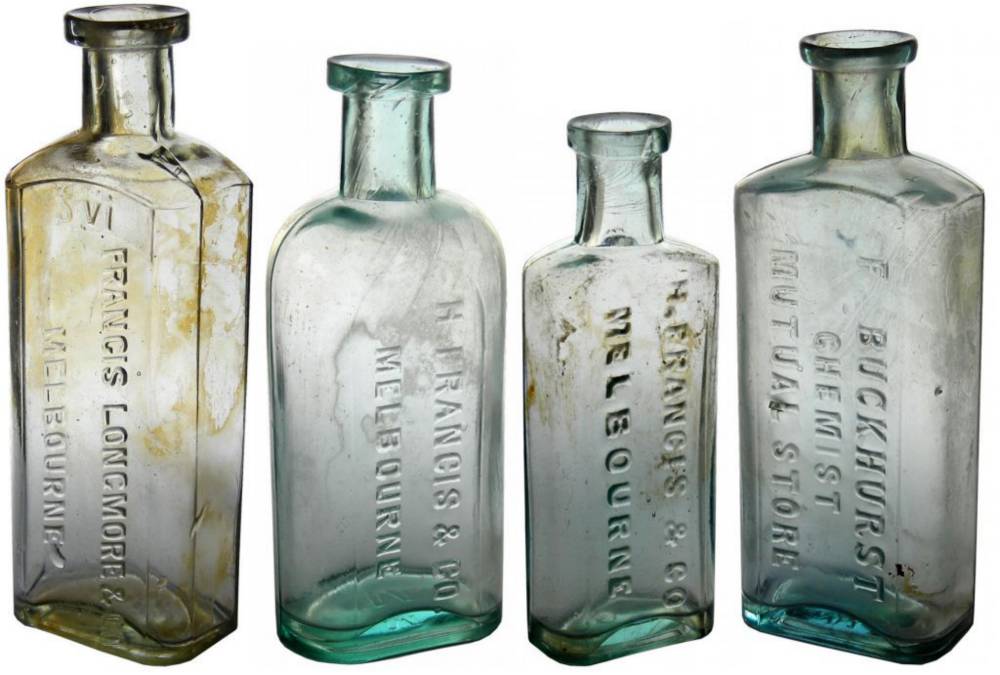 Francis Longmore Buckhurst Melbourne Chemist Bottles
