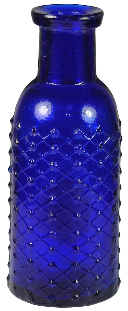 Diamond Lattice Cobalt Blue Glass Poison Bottle