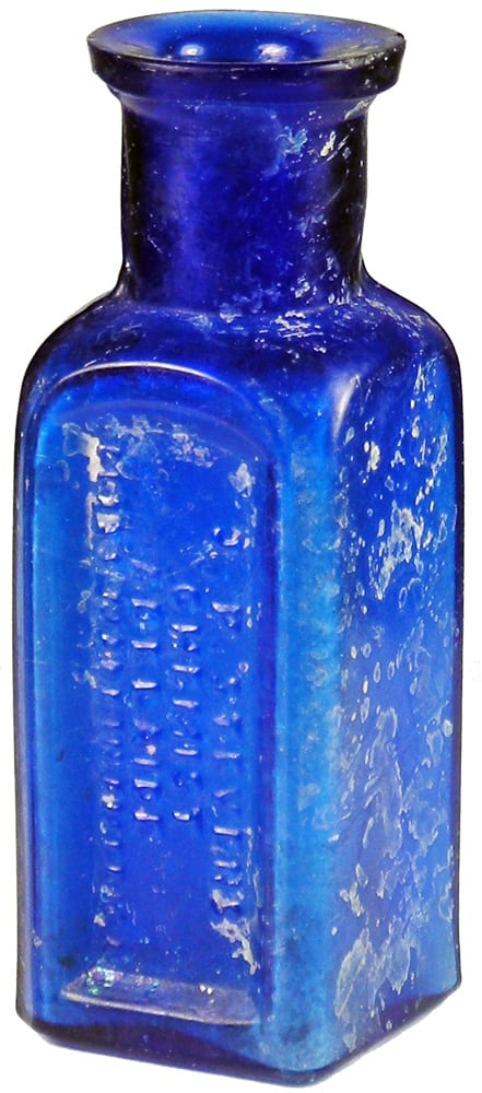 Stevens Chemist Adelaide Cobalt Blue Medicine Bottle