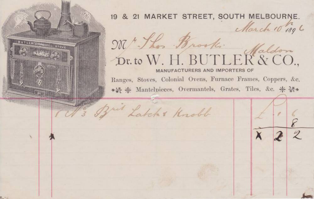 Butler South Melbourne Letterhead Ephemera