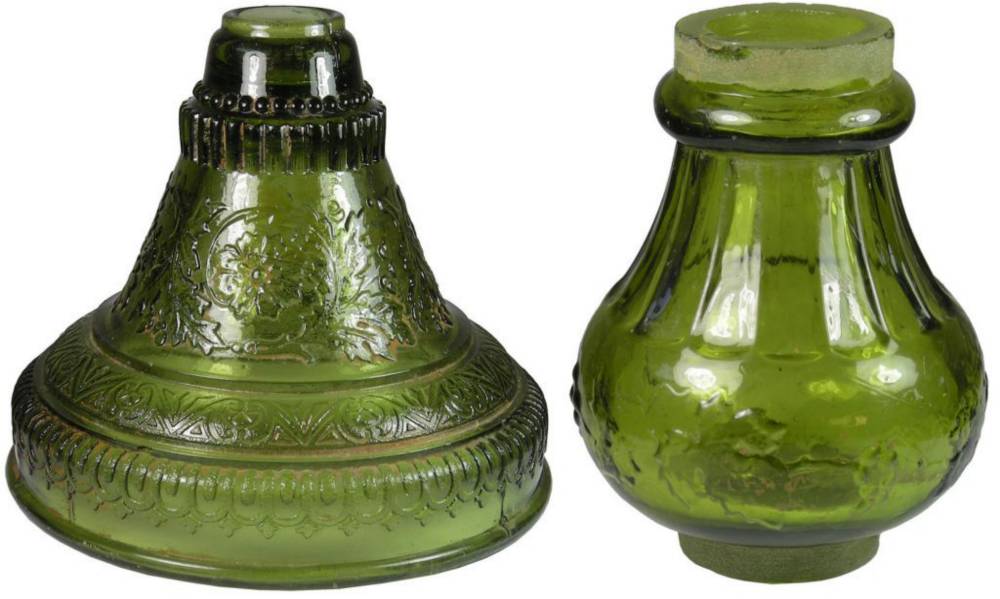 Green Glass Lamp Parts
