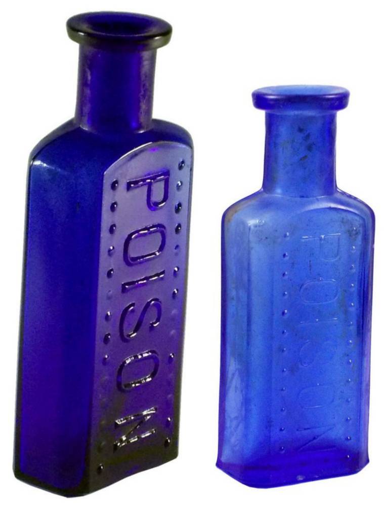 Cobalt Blue Poison Antique Bottles