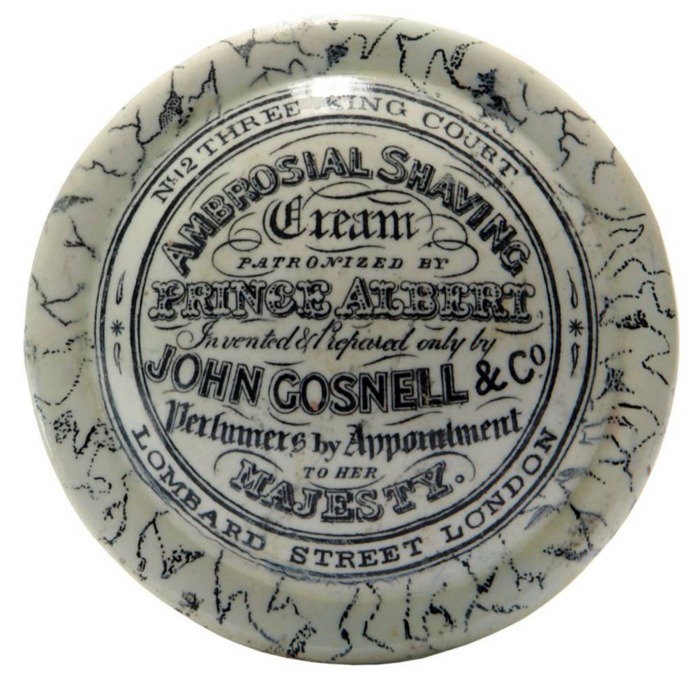 John Gosnell Ambrosial Shaving Cream London Potlid