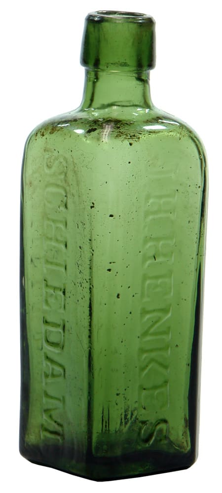 Henkes Schnapps Green Glass Old Bottle