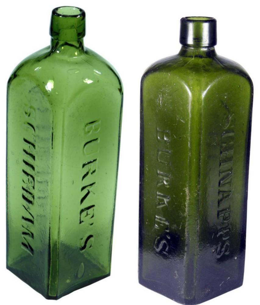 Burke's Schiedam Schnapps Antique Bottles