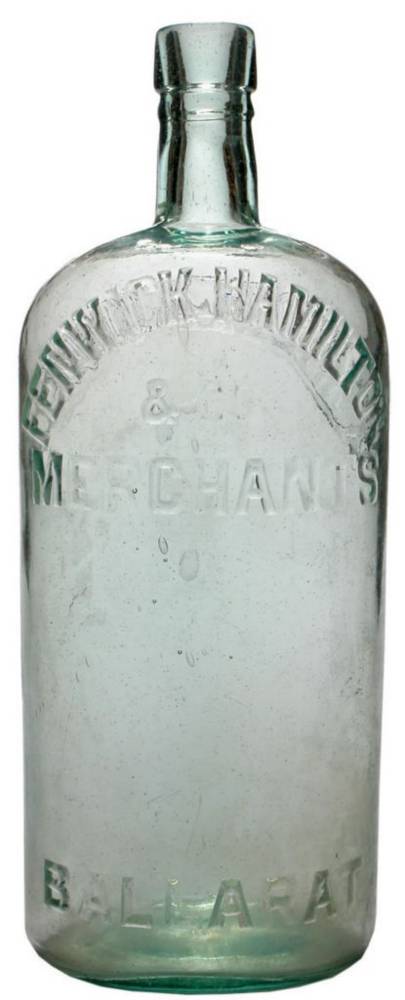 Fenwick Hamilton Merchants Ballarat Quart Whisky Bottle