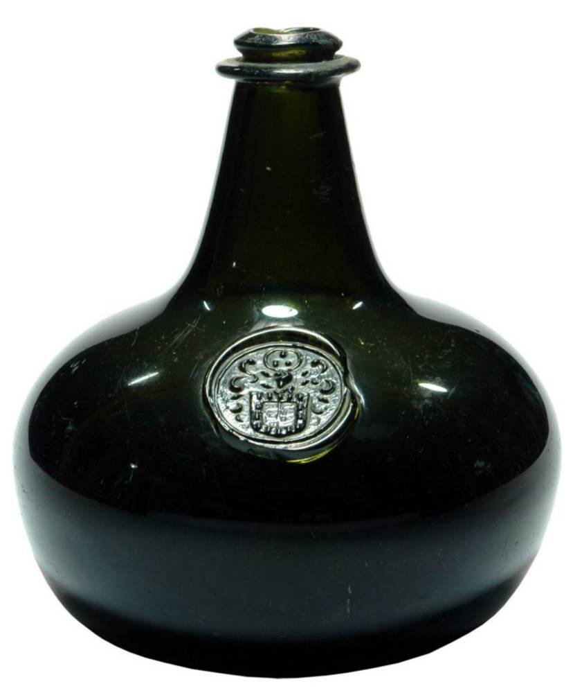 Coat Arms Applied Seal English Onion Bottle