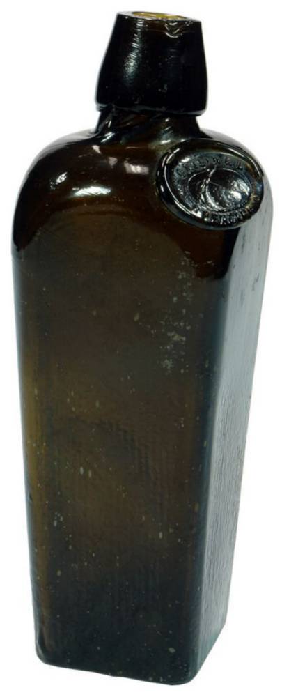 Spengler's Sealed Black Glass Gin Bottle