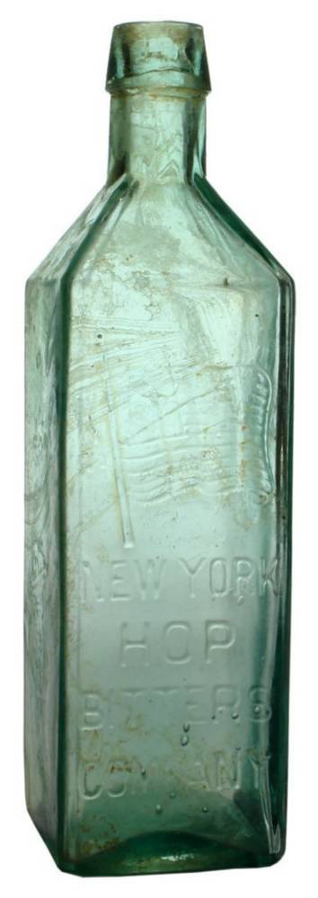 New York Hop Bitters Company Flag Bottle