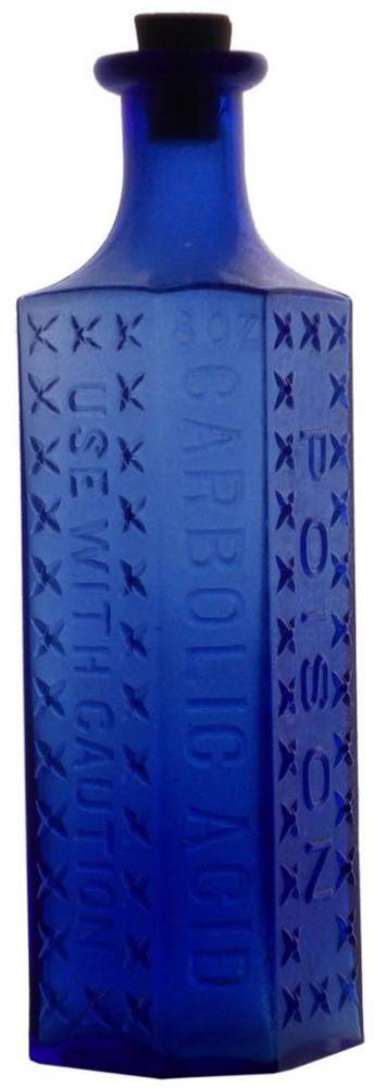 Carbolic Acid Cobalt Blue Poison Bottle