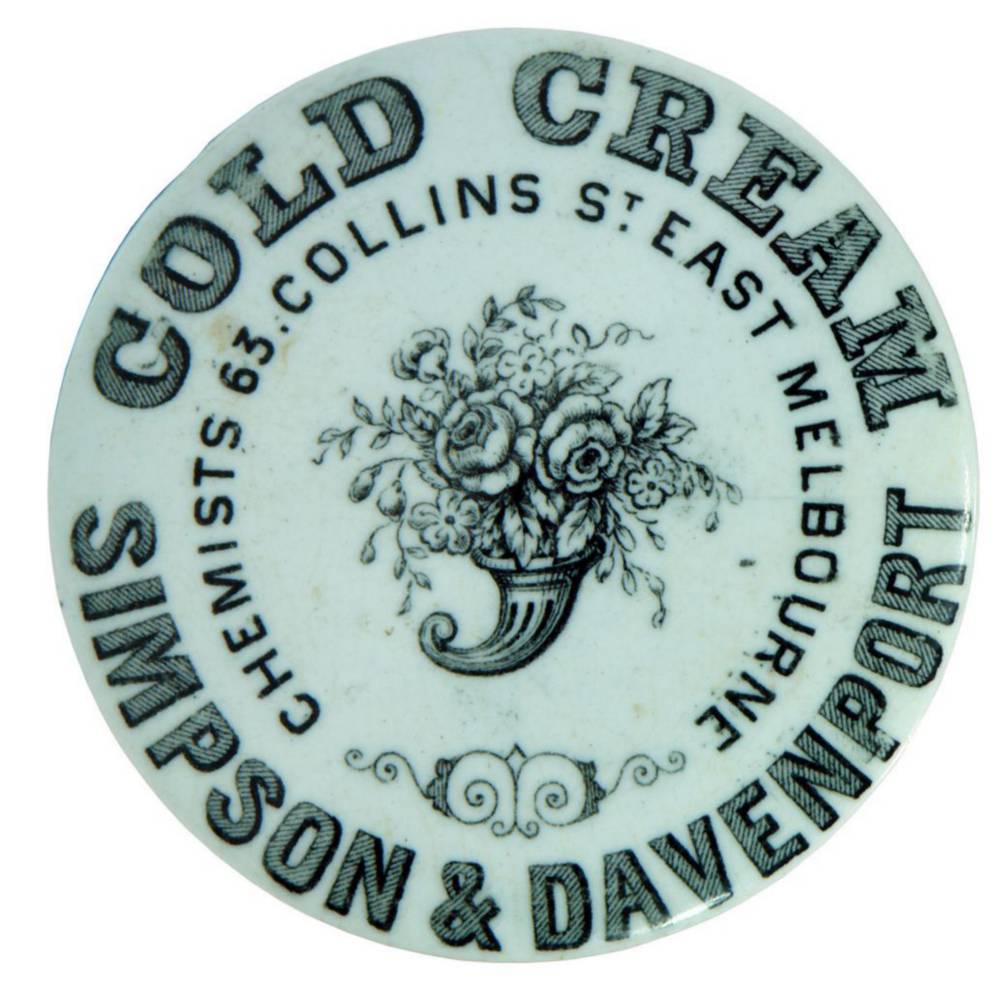 Cold Cream Simpson Davenport Cornucopia Melbourne Pot Lid