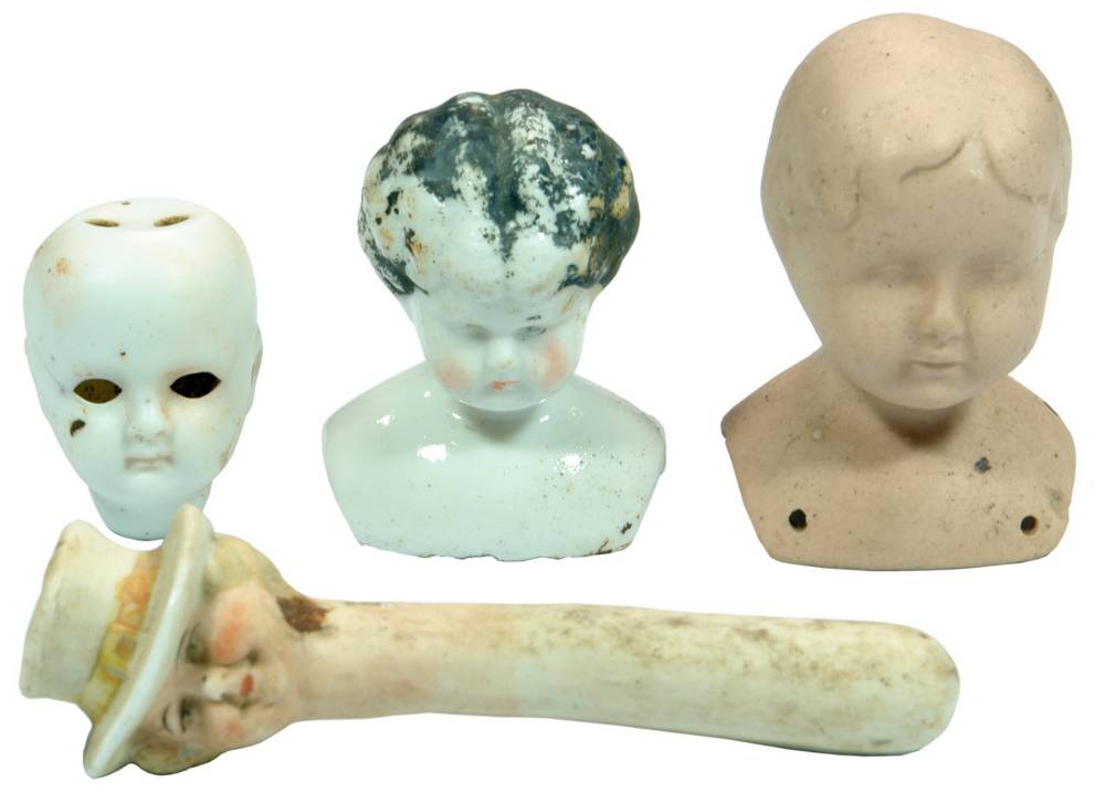 Antique Ceramic Doll's Heads