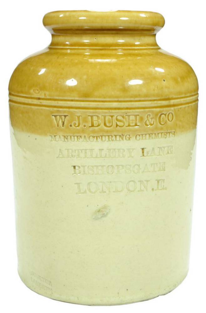 Bush Manufacturing Chemists Artillery Lane Bishopsgate Stoneware Jar