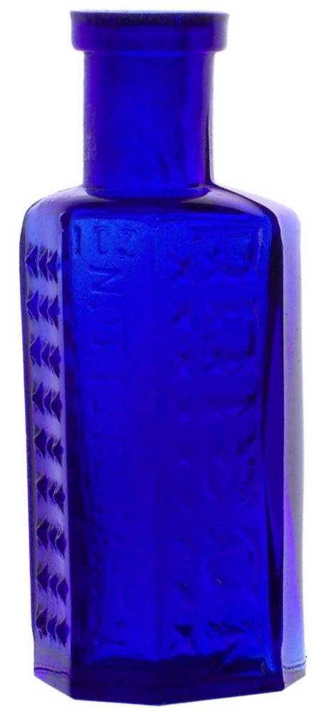 Poison Cobalt Blue Glass Bottle