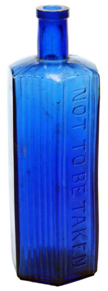 Not to be Taken Cobalt Blue Poison Bottle