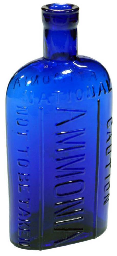 National Ammonia Cobalt Blue Glass Bottle