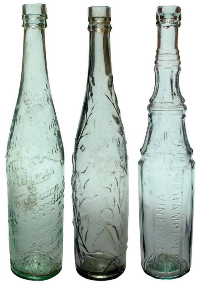 Wine Cordial Vinegar Antique Bottles