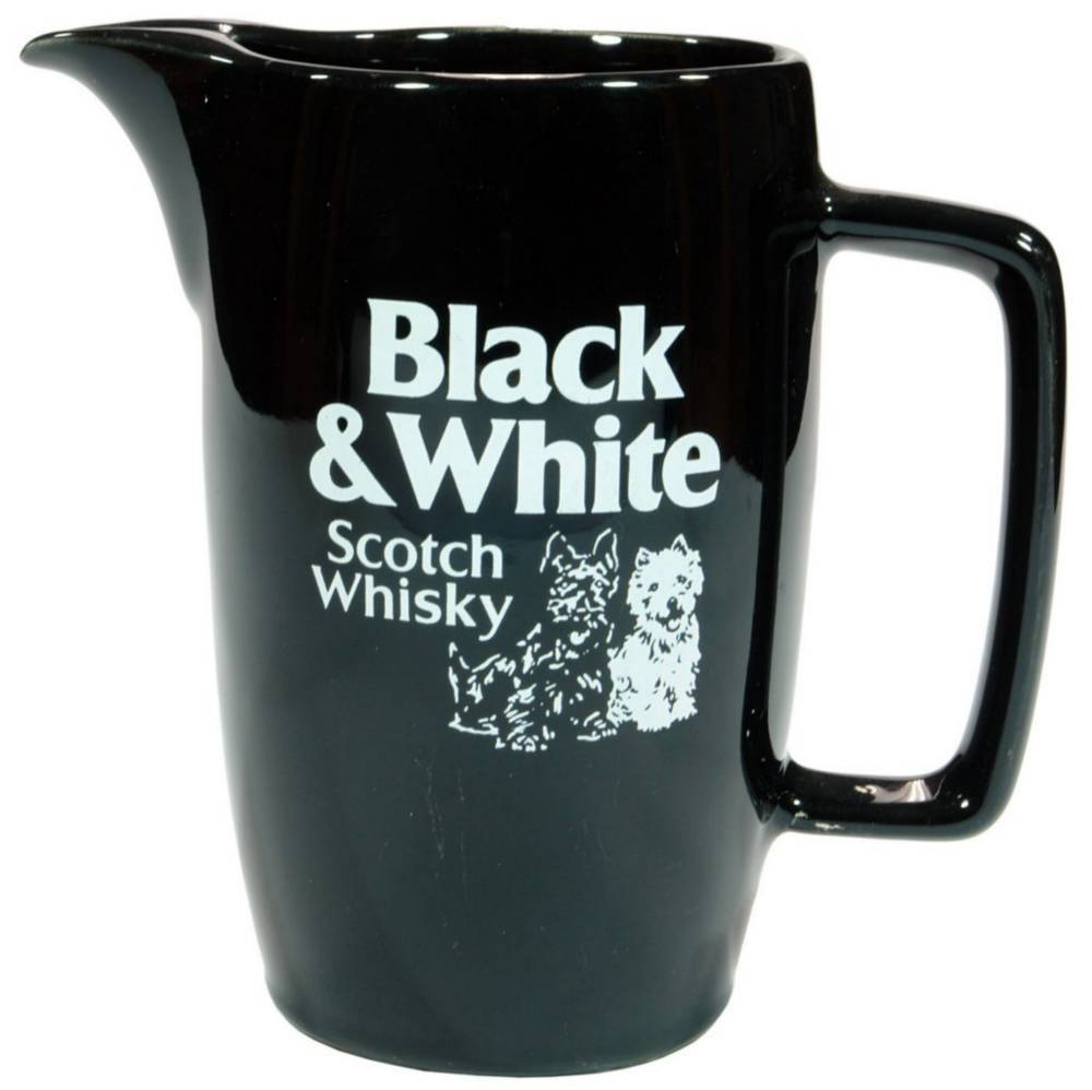 Black White Scotch Terriers Whisky Advertising Jug