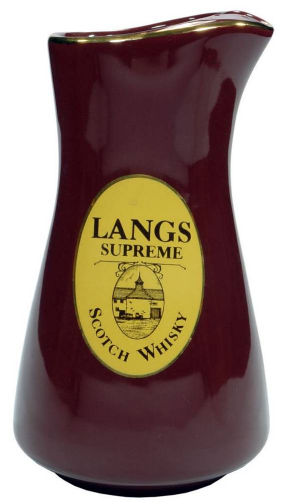 Langs Supreme Scotch Whisky Scorrier Redruth Jug