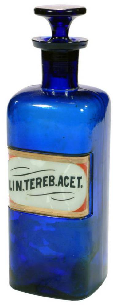 Lin Tereb Acet Cobalt Blue Pharmacy Jar