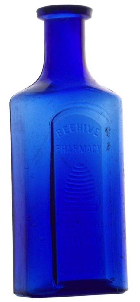 Beehive Pharmacy Strempel Adelaide Cobalt Blue Bottle