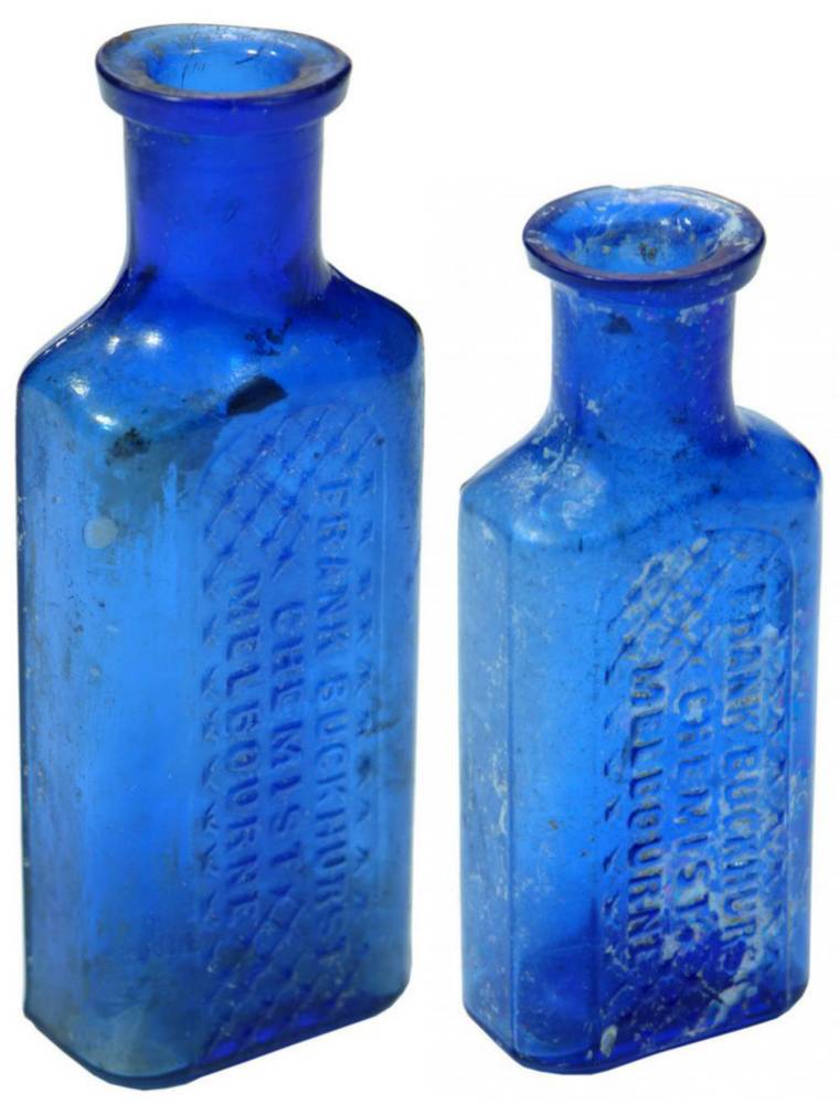 Buckhurst Chemist Melbourne Cobalt Blue Bottles