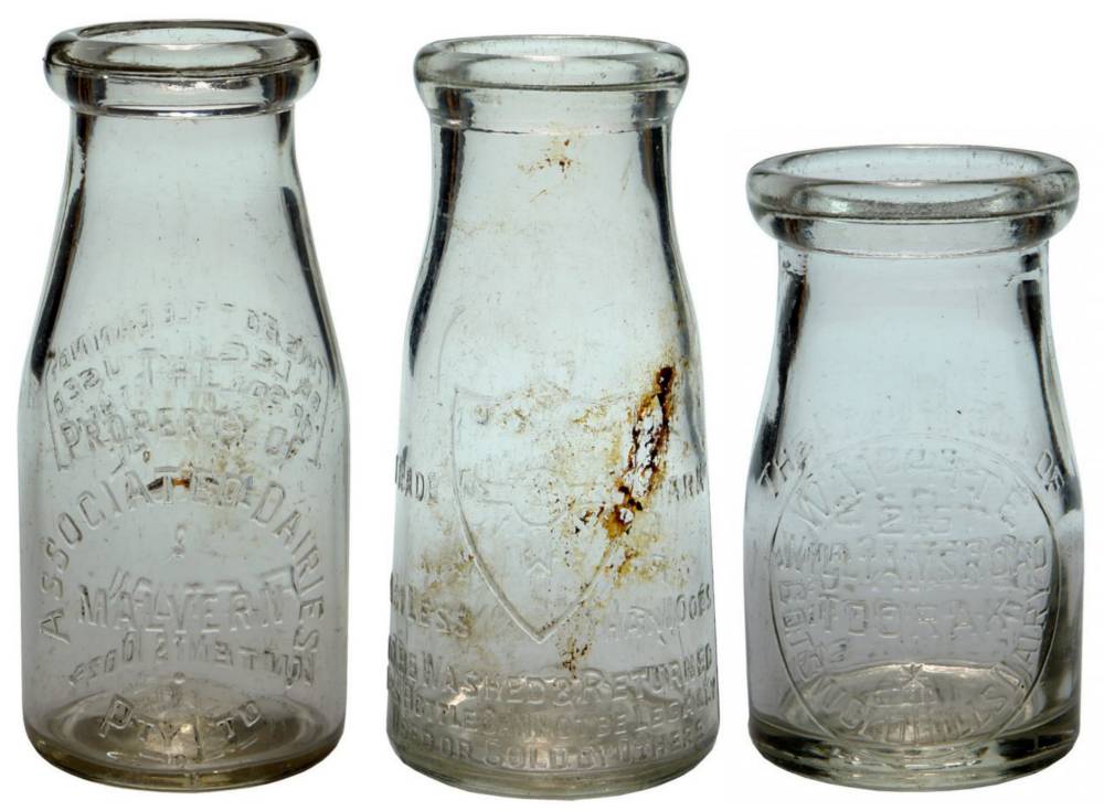 Collection Vintage Milk Cream Bottles