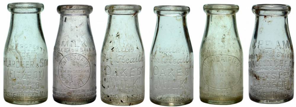 Collection Vintage Milk Cream Bottles