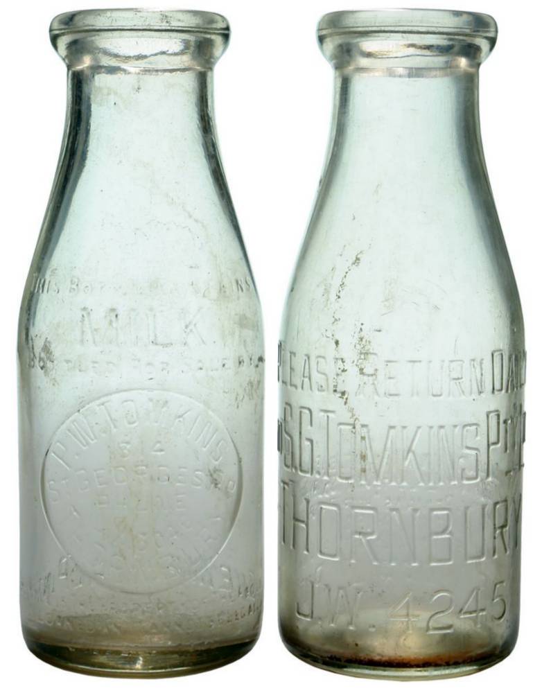 Collection Vintage Milk Cream Bottles