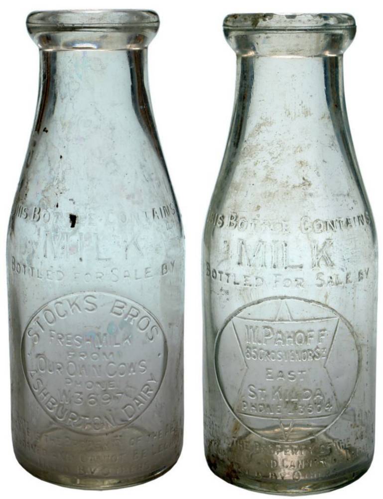 Stocks Pahoff Pint Milk Bottles