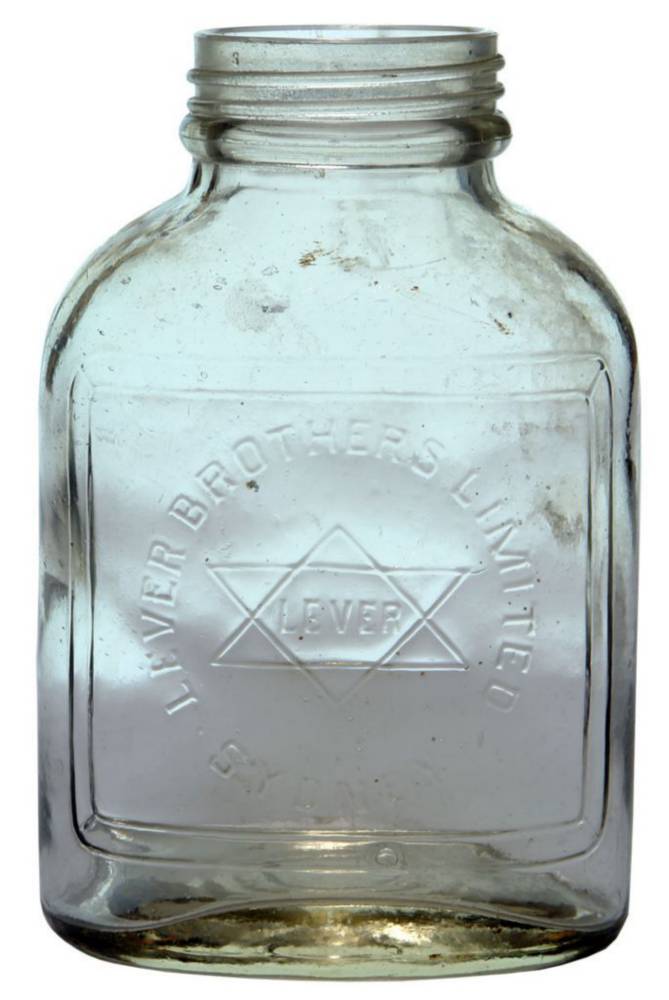 Lever Brothers Sydney Star David Glass Jar