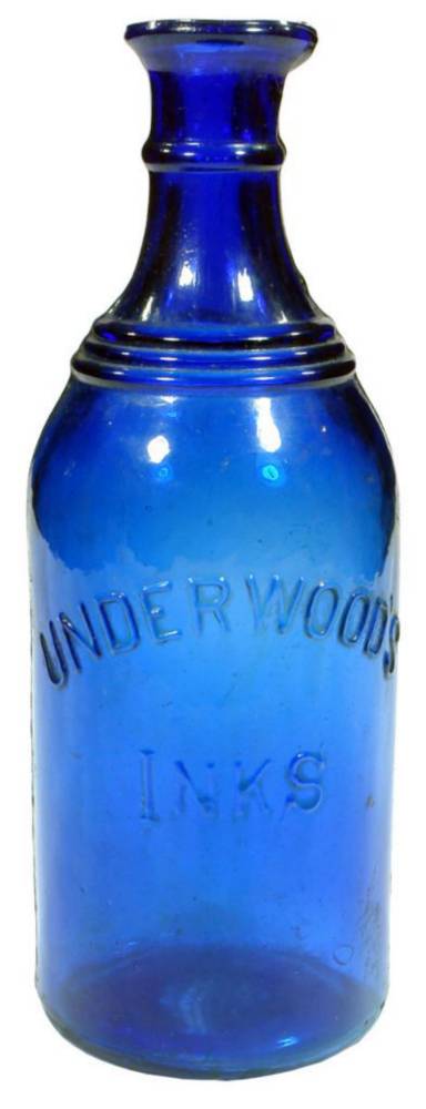 Underwood's Inks Cobalt Blue Bottle