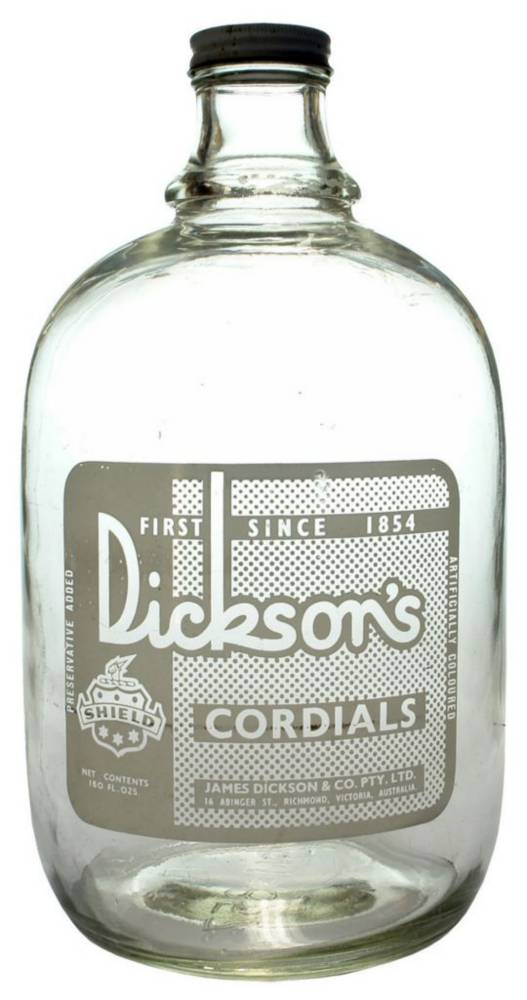 James Dickson Richmond Ceramic Label Bulk Cordial Bottle
