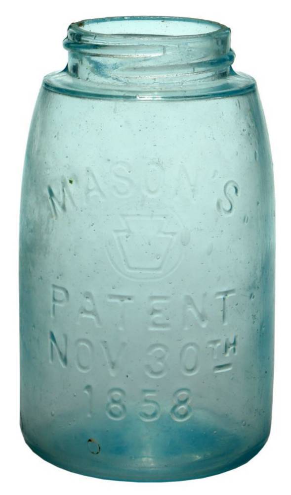 Mason's patent 1858 Keystone Fruit Jar