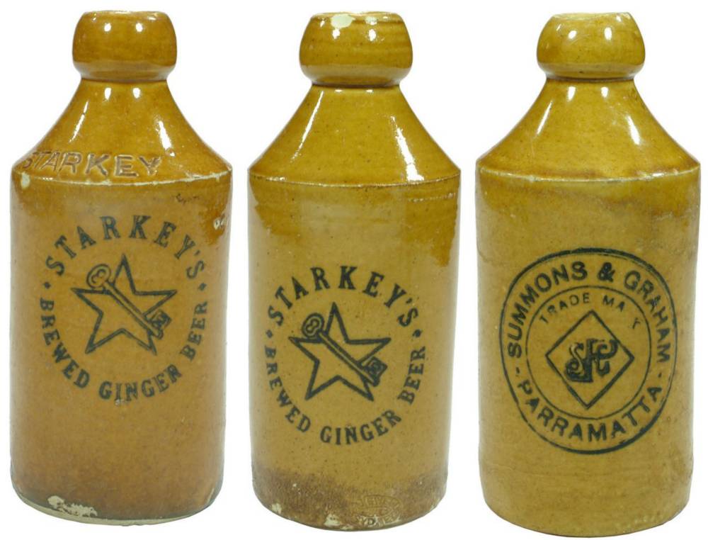 Collectiion Stoneware Old Ginger Beers Bottles