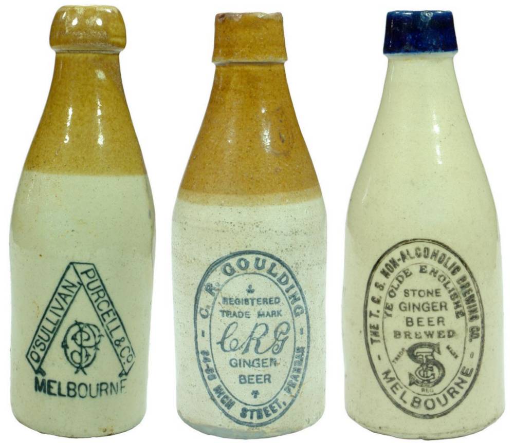 Collectiion Stoneware Old Ginger Beers Bottles