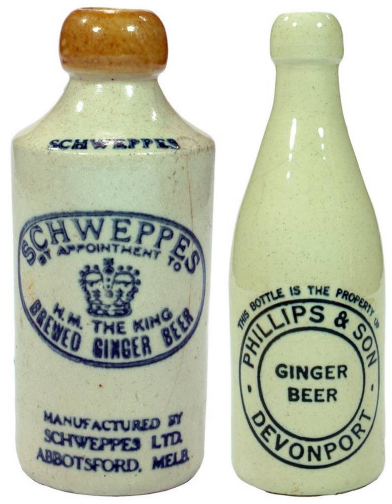 Collectiion Stoneware Old Ginger Beers Bottles