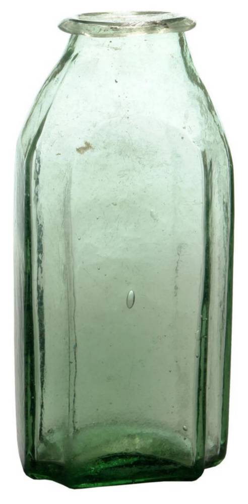Pontil Hinge Mould Green Glass Snuff Jar