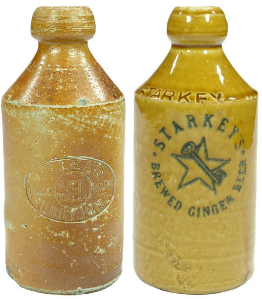 Collectiion Stoneware Old Ginger Beers Bottles