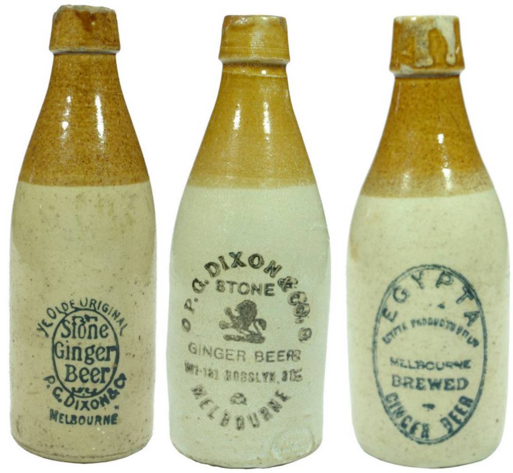Collectiion Stoneware Old Ginger Beers Bottles