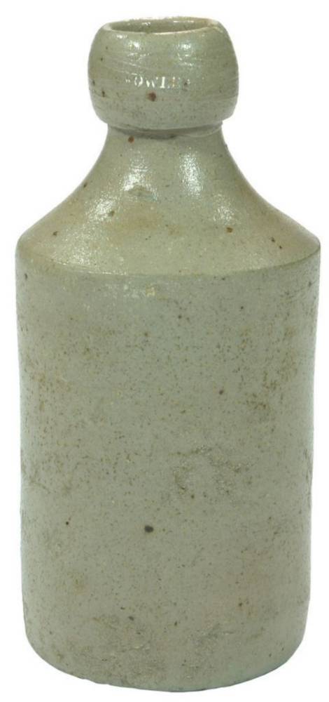 Fowler lip incised Stoneware ginger Beer Bottle