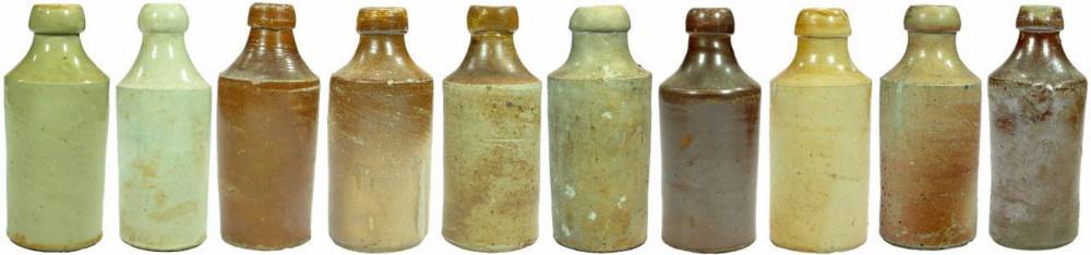 Goldfields Salt Glaze Stoneware Ginger Beers Bottles