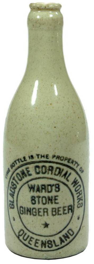 Ward's Gladstone Cordial Works Queensland Stone Bottle