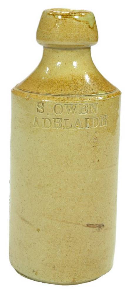 Owen Adelaide Incised Stoneware Ginger Beer Bottle