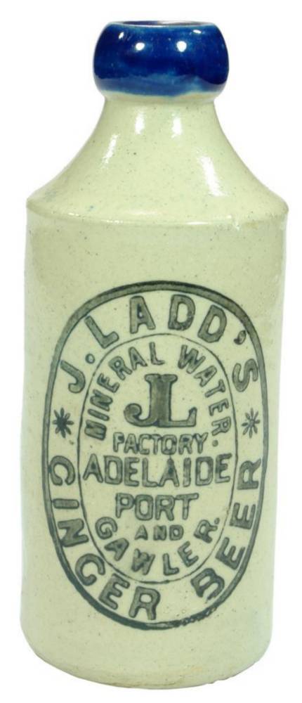 Ladd's Adelaide Port Gawler Stoneware Ginger Beer Bottle