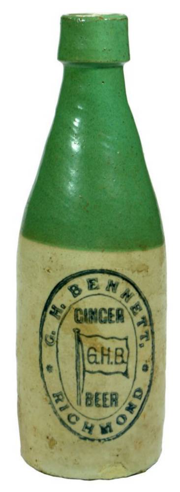 Bennett Richmond Green Top Ginger Beer Bottle