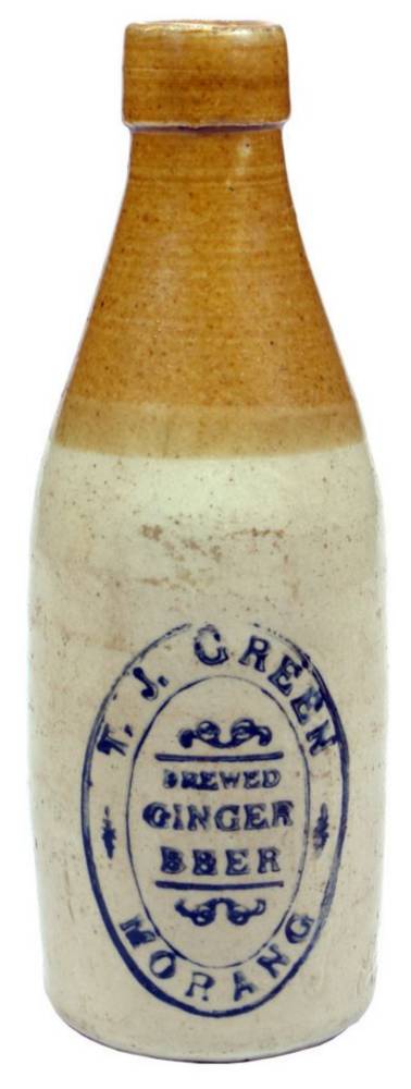 Green Morang Stoneware Ginger Beer Bottle