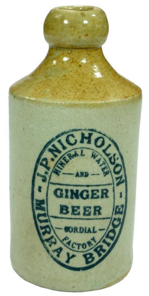 Nicholson Murray Bridge Stoneware GInger Beer Bottle