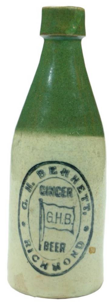 Bennett Richmond Green Top Ginger Beer Bottle